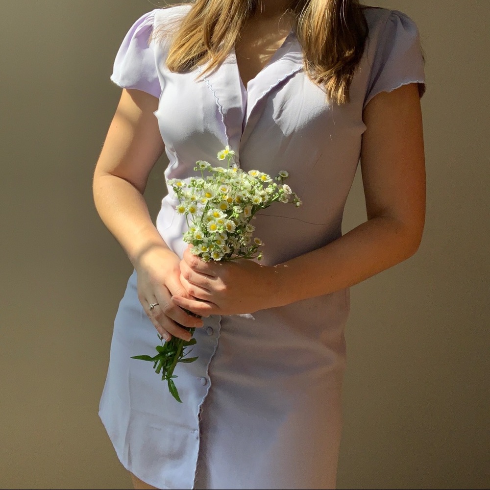 Urban Outfitters Retro Purple Scalloped Diner Dress